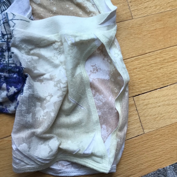 Free People Women's Sm Split Shoulder Blue Top - Picture 4 of 4